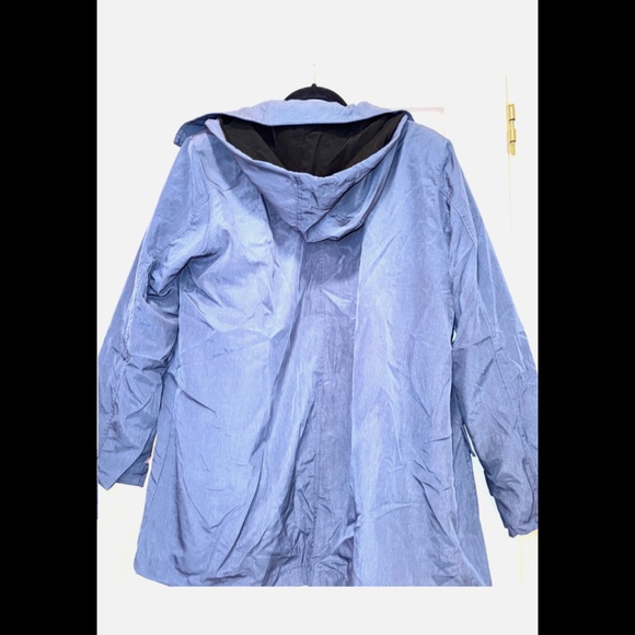 Vintage 80s Tudor Court by Haband Lined RemovableHood Jacket Windbreaker XL Blue - Picture 2 of 9